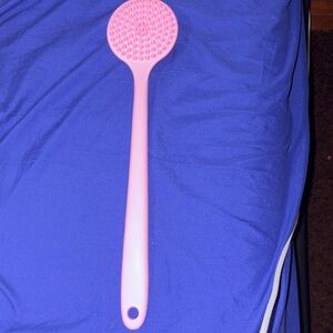 Pink Long-Handled Bath Brush